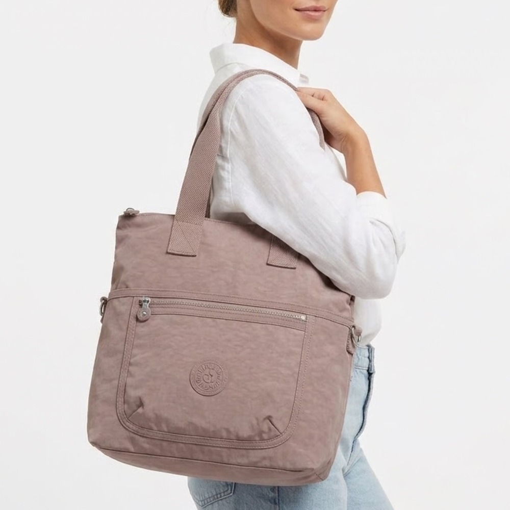 Kipling Eleva Womens Handbag Gray Detachable Adjustable Strap Shoulder Bag